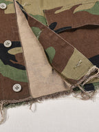 Camo Ruffle Sleeve Crop Utility Jacket