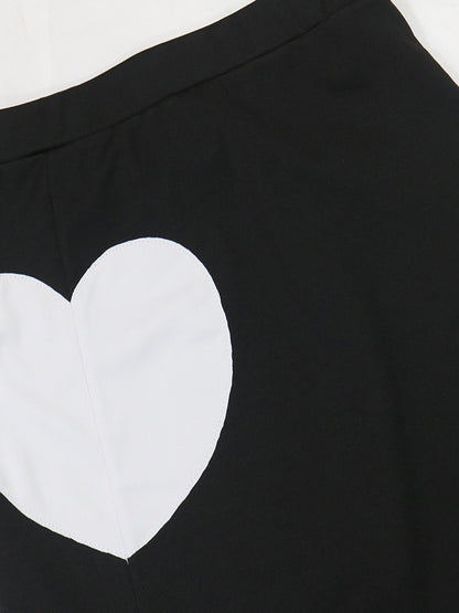 Heart Design Cami Top High Slit Skirt Set