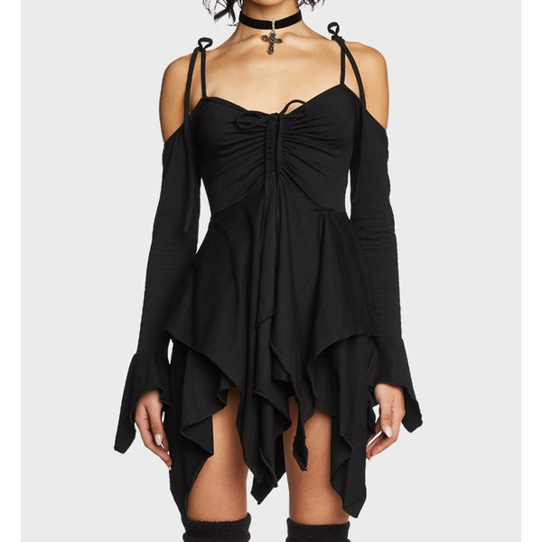 Halloween Spaghetti Strap Asymmetrical Layer Mini Dress