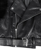 PU Leather Patchwork Moto Jacket