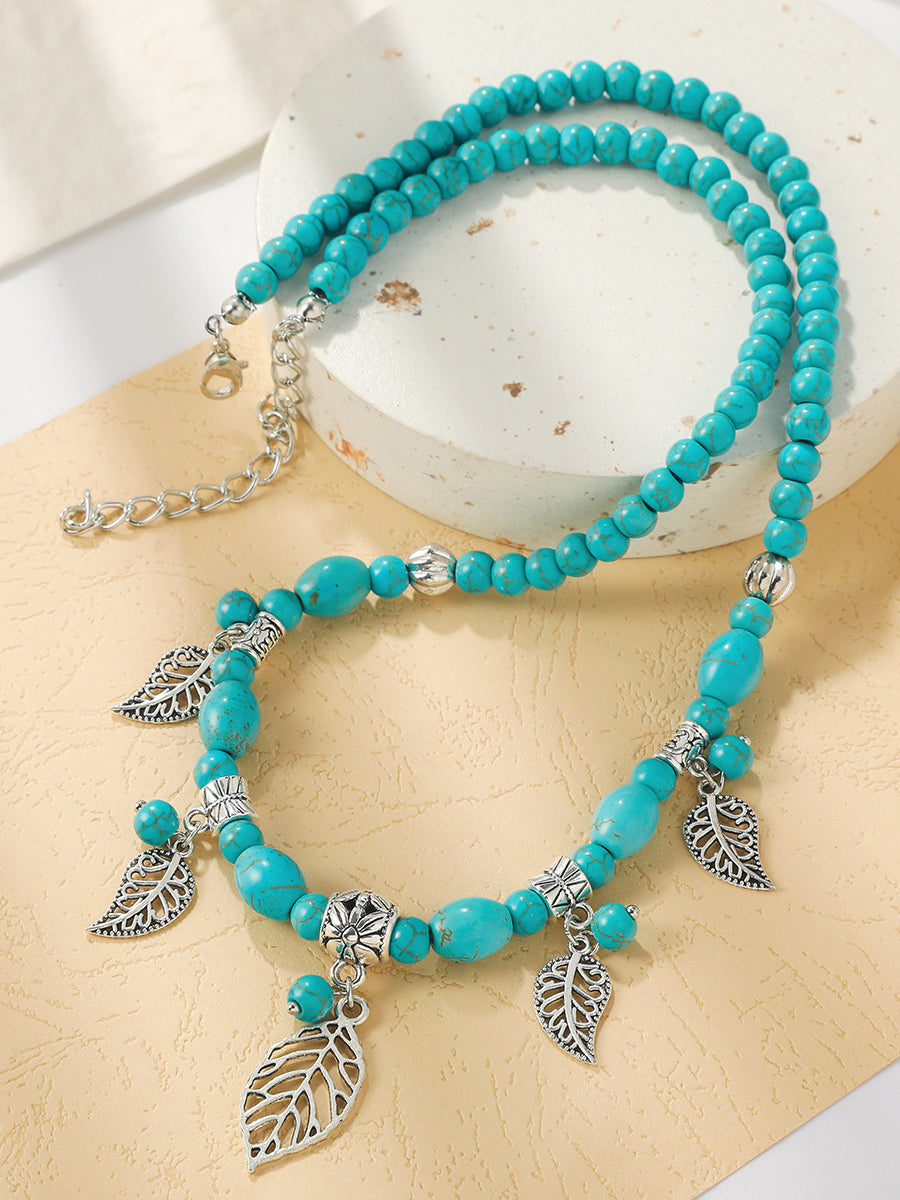 Bohemian Turquoise Earring Bracelet Necklace Sets