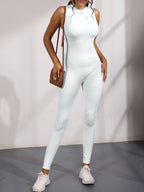 Sleeveless Zipper Jumpsuits