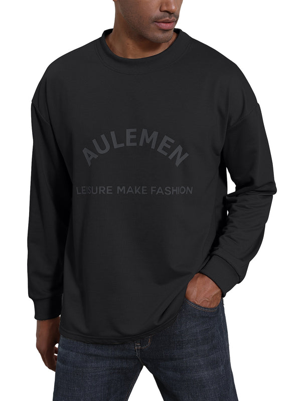 Mens Long Sleeve Solid Color Pullover