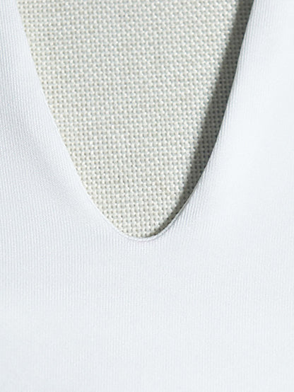 Elegant Halter Neck Solid Color Dress