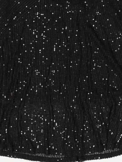 Strapless Bow Tie Back Sequin Maxi Dress