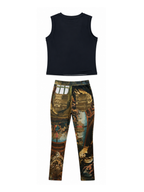 Abstract Print Sleeveless Top Legging Set