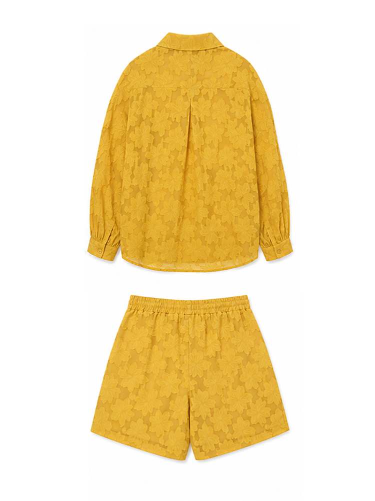 Plus Size Floral Top Shorts Set