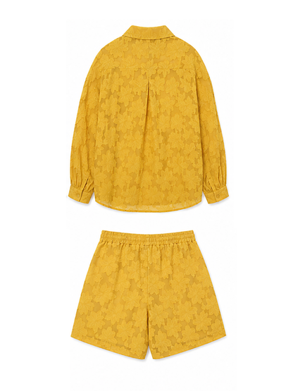 Plus Size Floral Top Shorts Set
