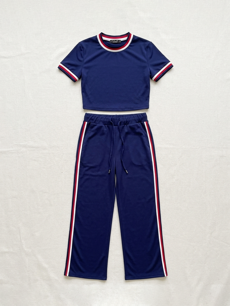 Stripe Top Pants Set