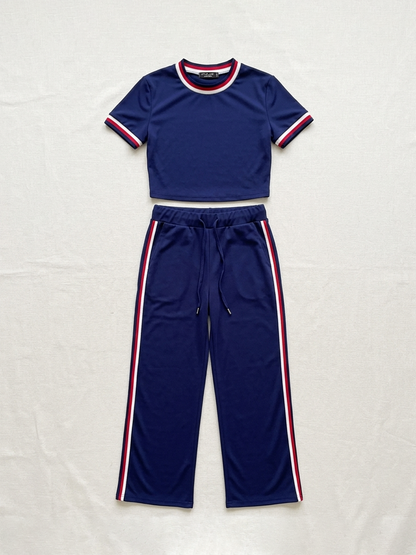 Stripe Top Pants Set