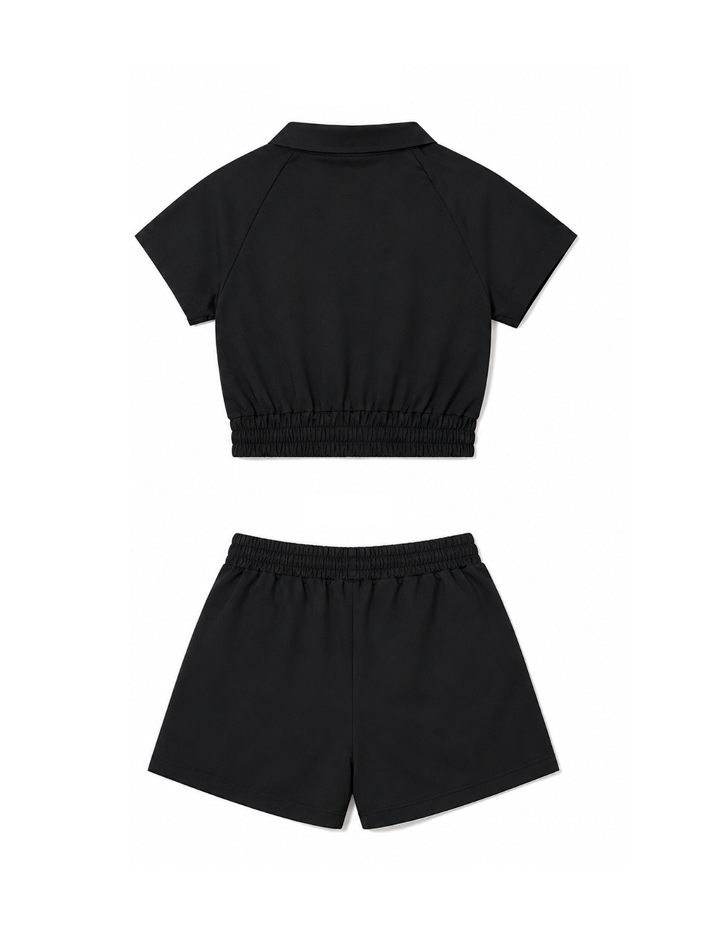 Colorblock Zip Top Shorts Set