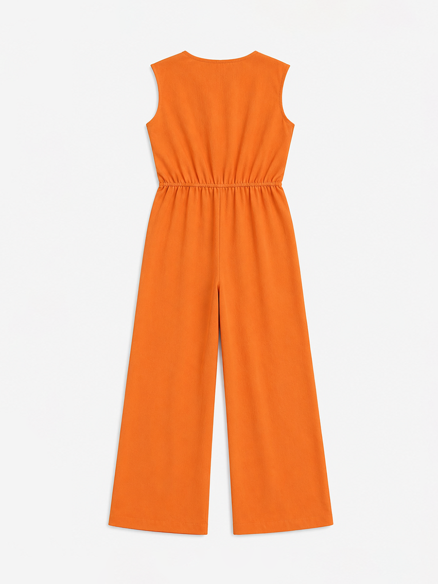 Elegant Wrap Waist Wide Leg Jumpsuit
