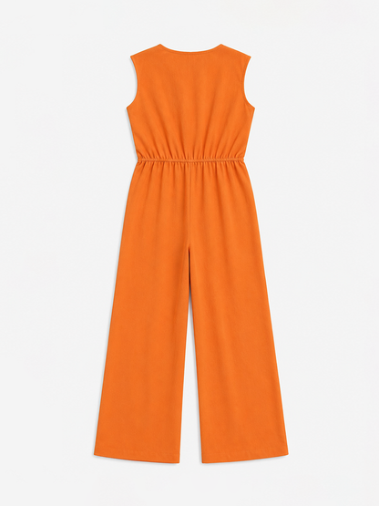Elegant Wrap Waist Wide Leg Jumpsuit
