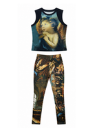 Abstract Print Sleeveless Top Legging Set