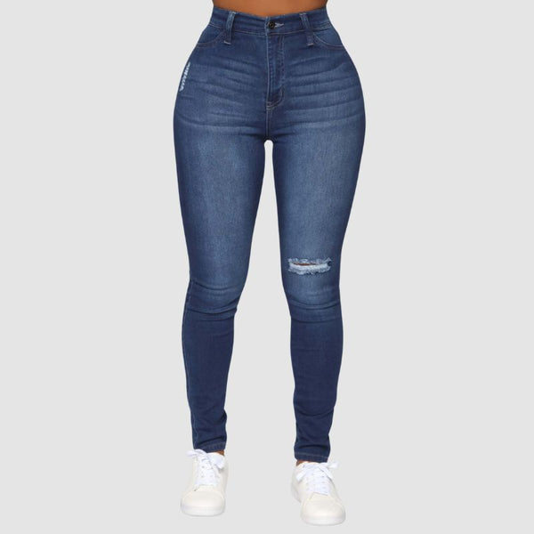 Ripped Design High Elasticity Jeans