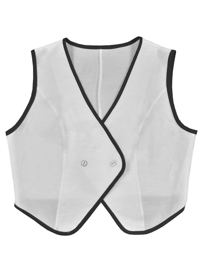 Sleeveless V Neck Vest Pants Suit