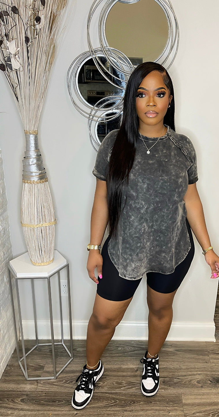 Two Piece Short Sleeve Top Shorts