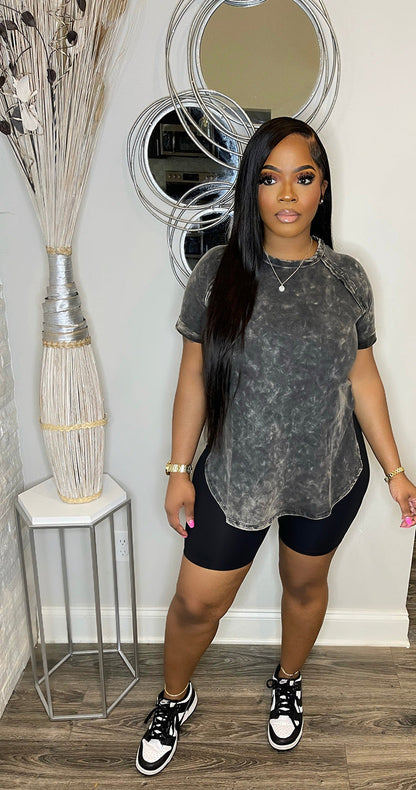 Two Piece Short Sleeve Top Shorts