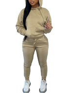 Conjunto de sudadera con capucha y pantalones deportivos con forro polar 