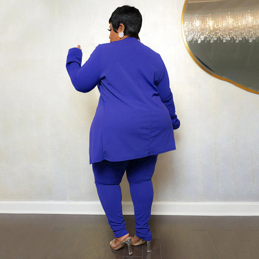 Chaqueta de manga larga de dos piezas y pantalones ajustados