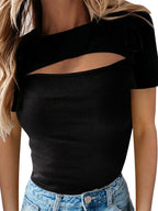 Hollow Out Ribbed Knit Top