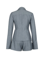 Striped Lace-Up Shirt Shorts Set