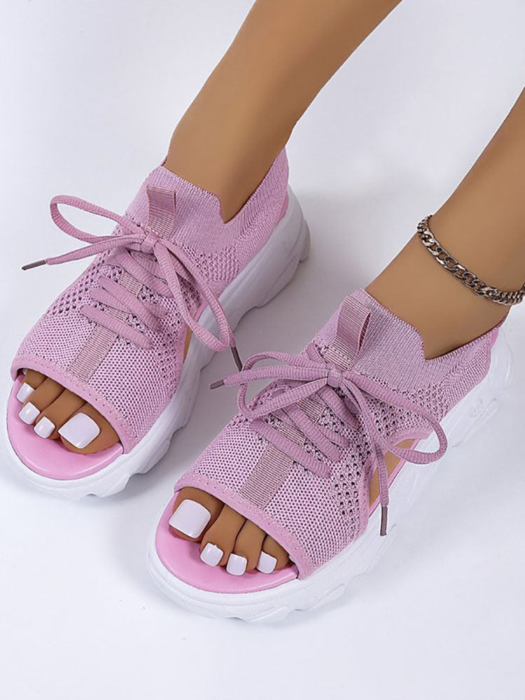 Fly Kinitting Vamp Platform Sandal