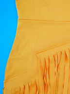 Asymmetric Fringe Sleeveless Maxi Dress