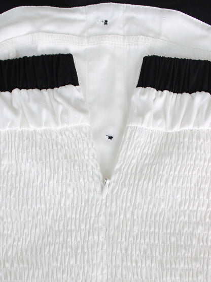 Strapless Button Front Belted A-Line Maxi Dress