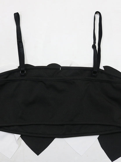 Heart Design Cami Top High Slit Skirt Set