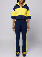 Colorblock Top Flare Pants Set
