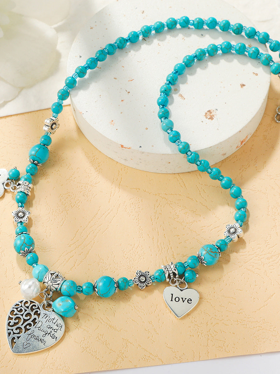 Bohemian Turquoise Earring Bracelet Necklace Sets