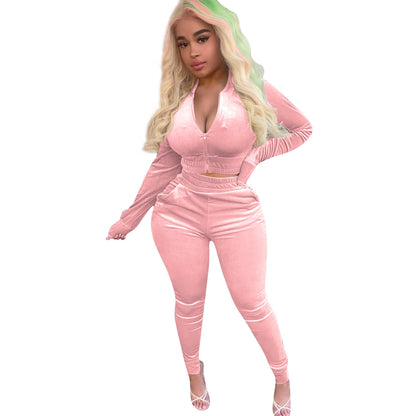 Chaqueta con cremallera de dos piezas Pantalones jogger