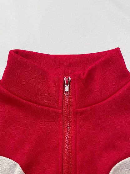 Color Block Half Zip Jumpsuit