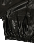 Hooded PU Leather Jacket Shorts Set