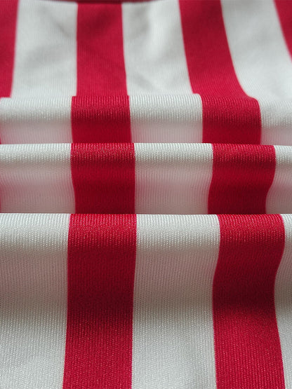 Two Pieces Striped Crop Top Wide Leg Pants