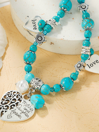 Bohemian Turquoise Earring Bracelet Necklace Sets