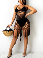 Two Piece Tassels Cover Up Swimsuit