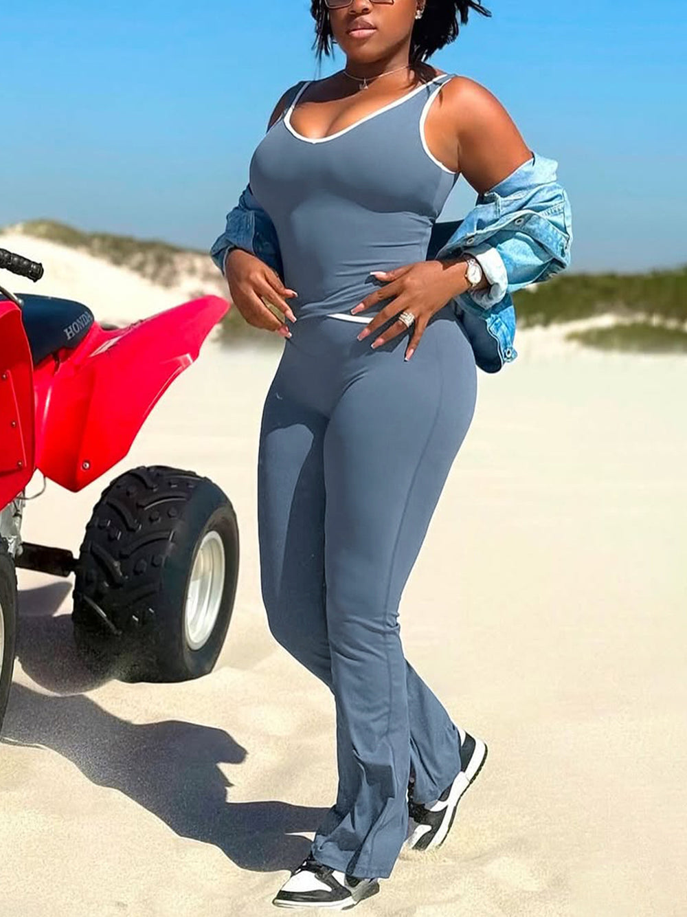 Tank Top Flare Yoga Pants Set
