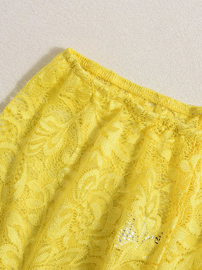 3D Butterfly Print Loose Top & Lace Shorts Set