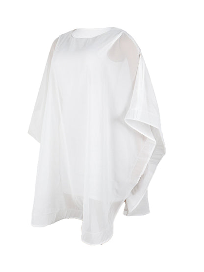 Solid Chiffon Cape Overlay Dress