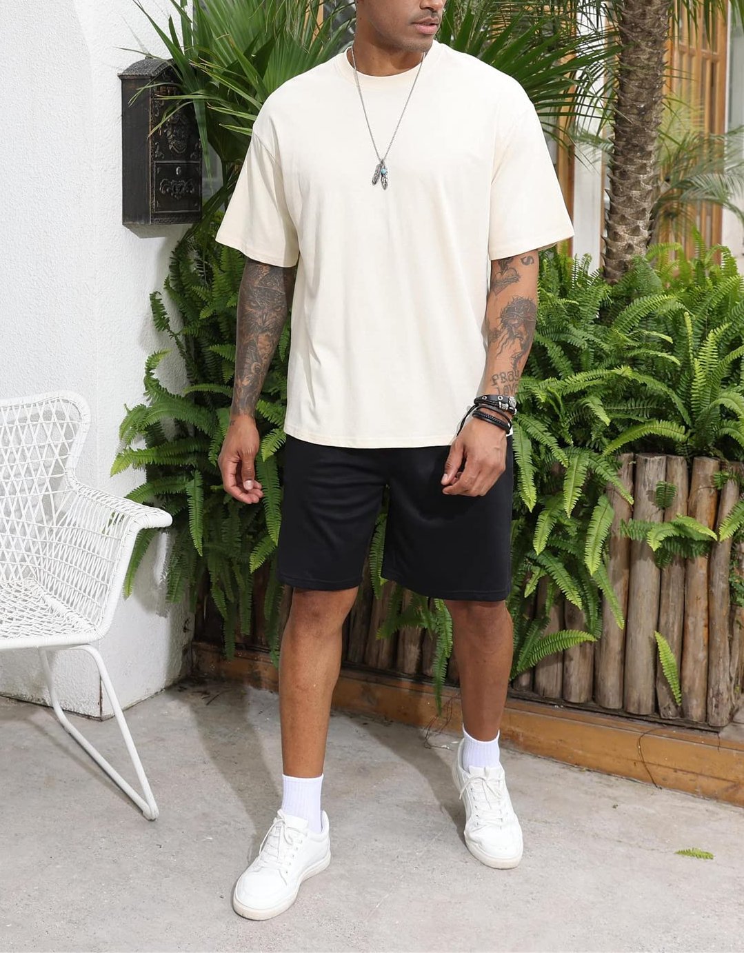 Mens Crewneck Solid Color Top