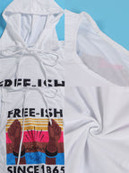 Tops con capucha ajustados con estampado de letras sin mangas 