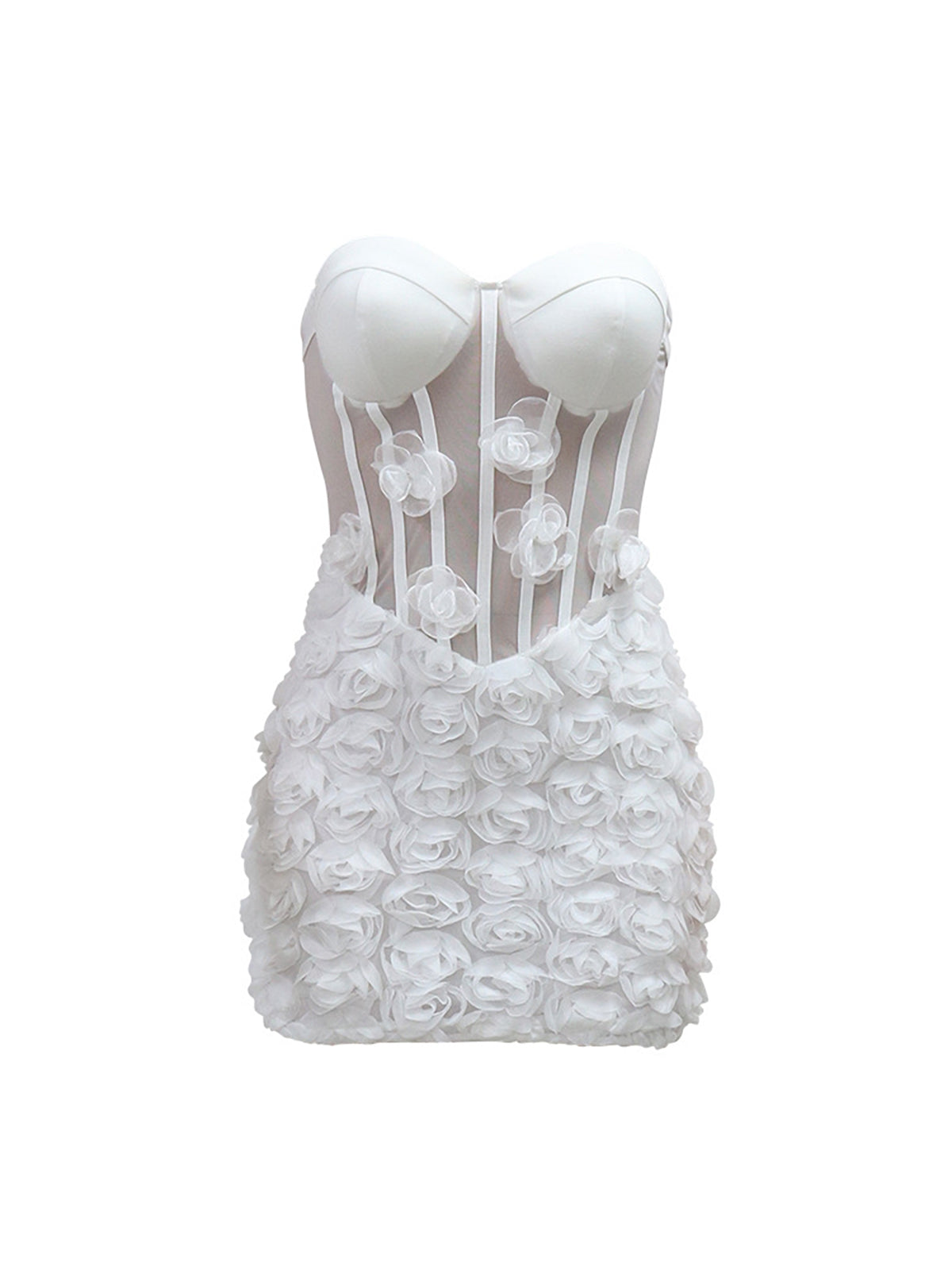 Strapless Floral Mini Dress