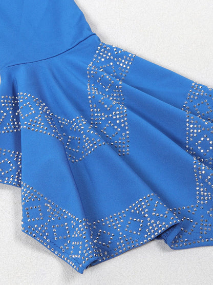 Rhinestone Bodycon Backless Dress