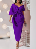 Bow Tie Slit Maxi Dress