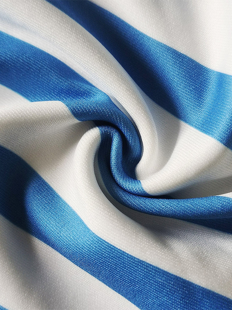 Two Pieces Striped Crop Top Wide Leg Pants