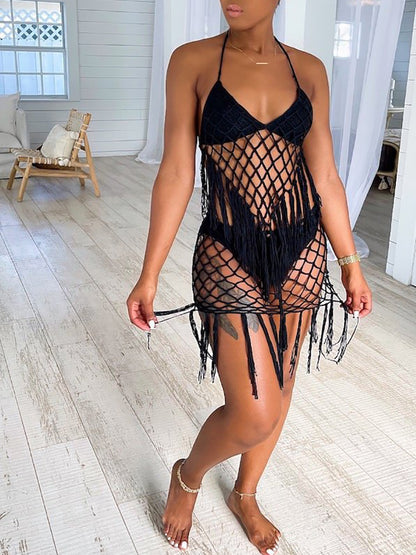 Two Piece Tassels Cover Up Swimsuit