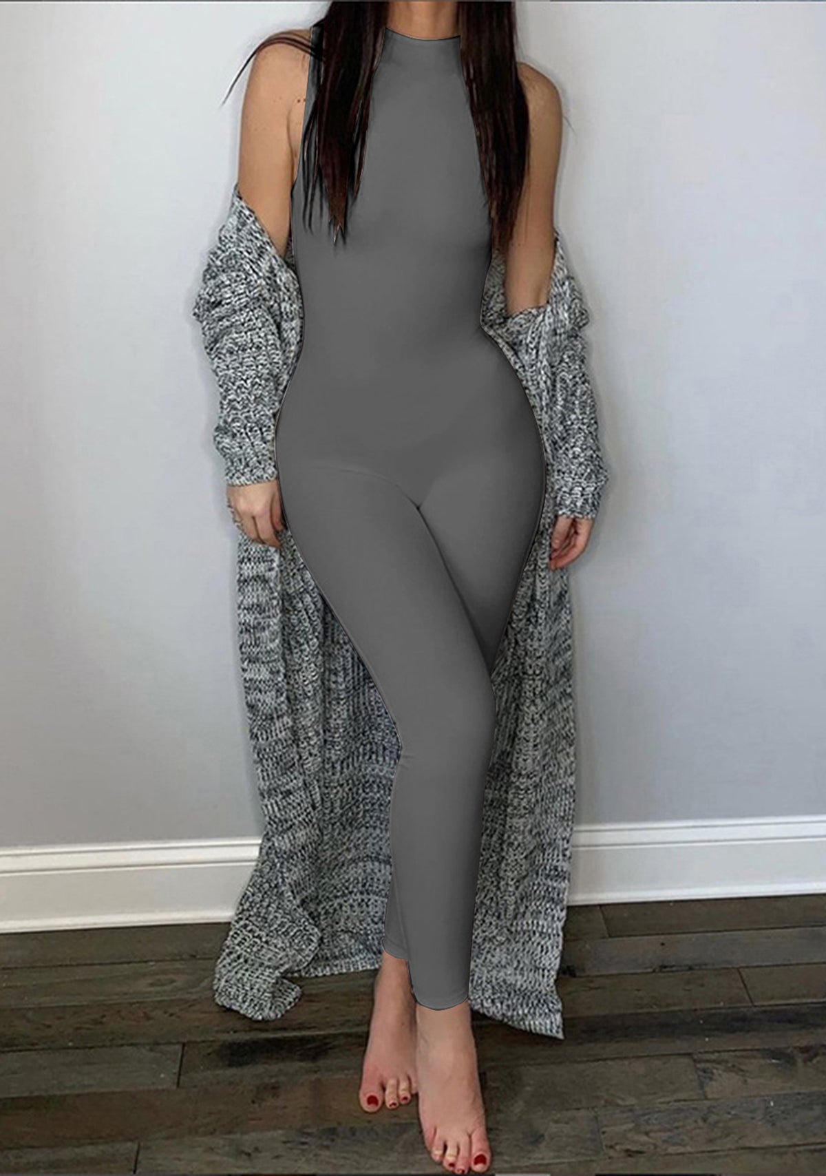 Sleeveless Zipper Jumpsuits
