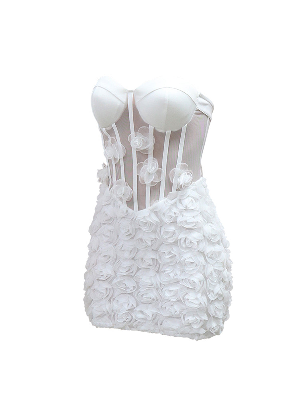 Strapless Floral Mini Dress